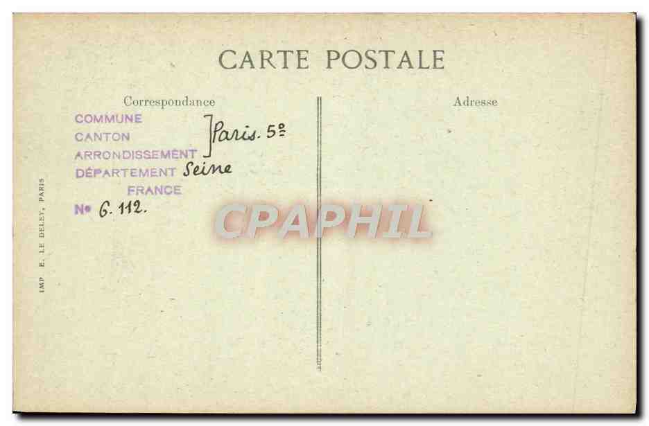 CPA Paris D'Autrefois Rue Galande Tres Curieuses Maisons A Pignon — Rückseite