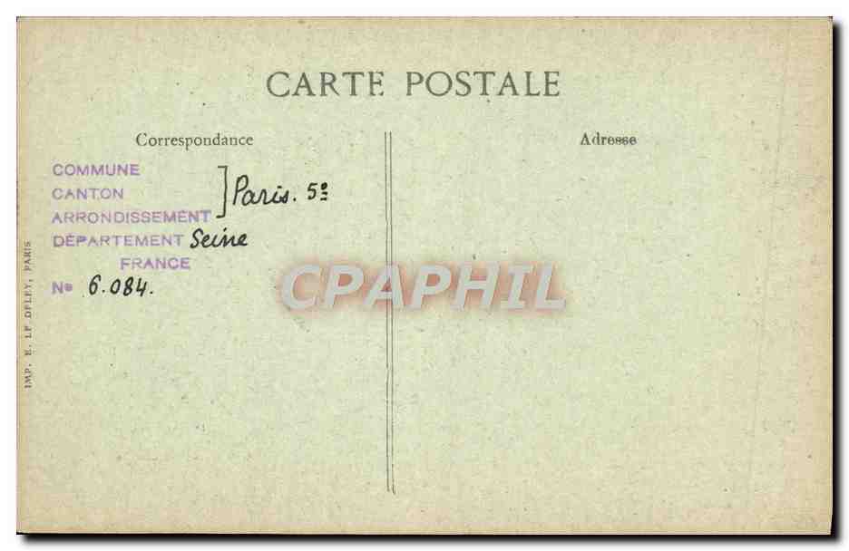 CPA Paris D'Autrefois Rue Censier Fut Caserne au 18eme  — Rückseite