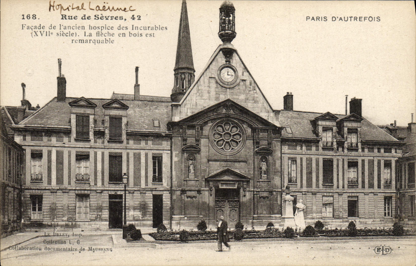 CPA Paris D'Autrefois Rue De Sevres Facade De l'ancien Hospice Des Incurables