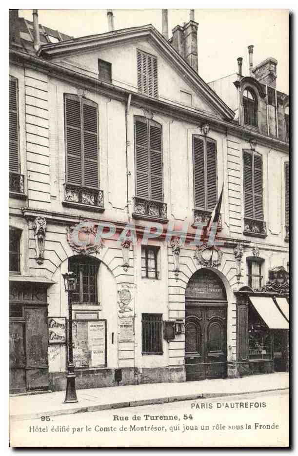 Hôtel édifié par le Comte de Montrésor — Rue de Turenne, 54 — Paris d'autrefois