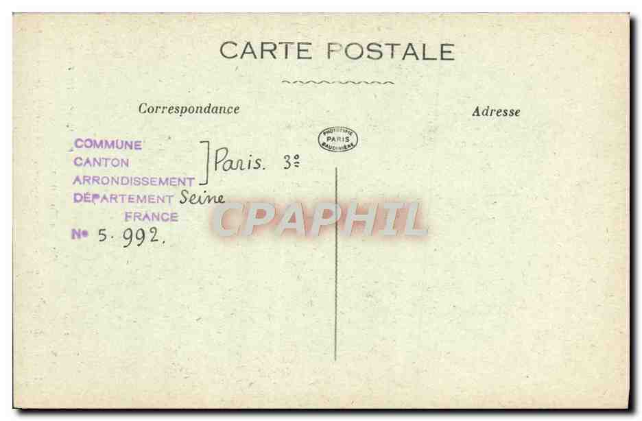Hôtel édifié par le Comte de Montrésor — Rue de Turenne, 54 — Paris d'autrefois — Achterkant