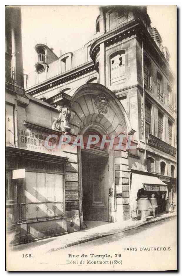 CPA Paris D'Autrefois Rue Du Temple Hotel De Montmort