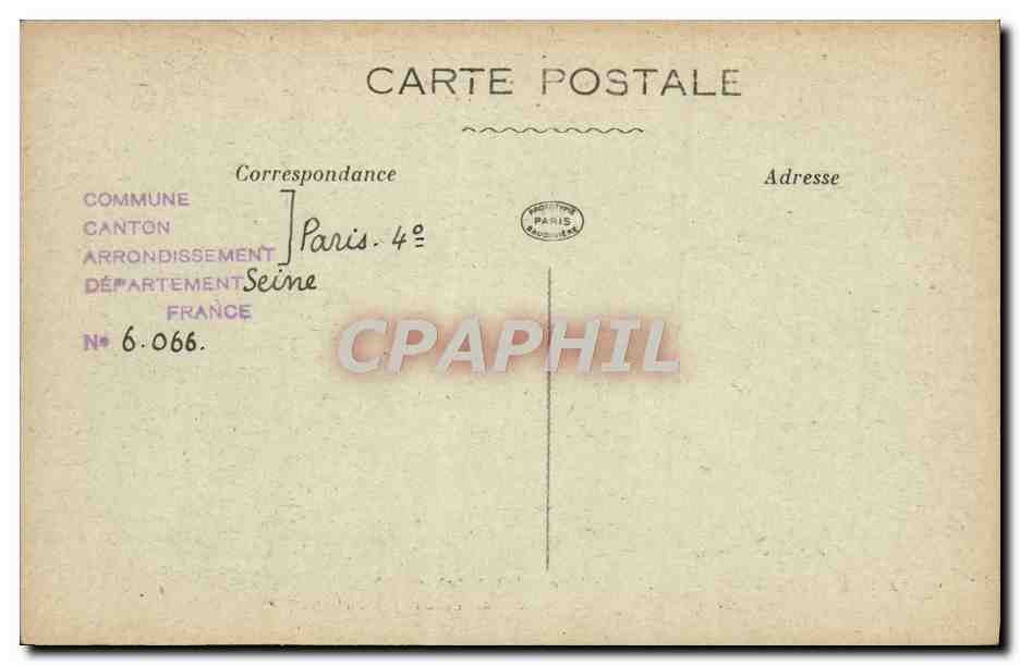 CPA Paris D'Autrefois Rue Saint Antoine Maison Seguier La Soeur De Voltaire y habita en 1756 Restaurant Dalat — Rückseite