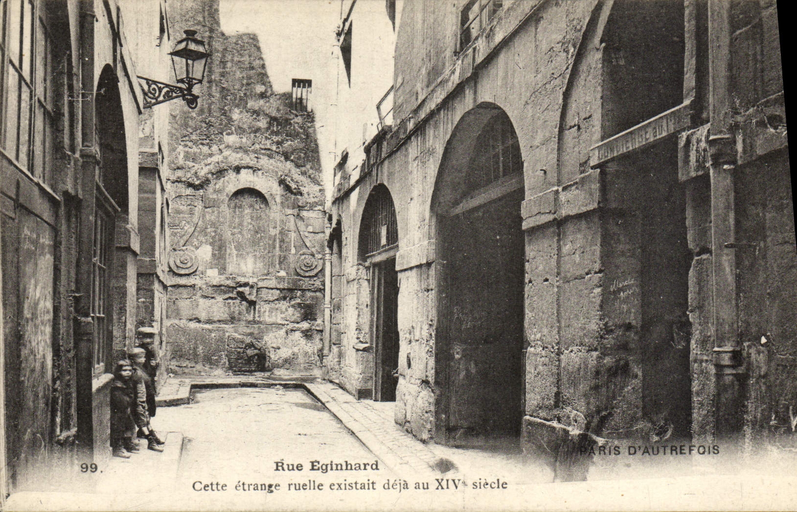 CPA Paris D'Autrefois Rue Eginhard Cette Etrange Ruelle Existait Deja au 14eme Enfants