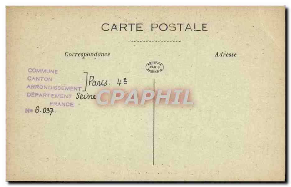 CPA Paris D'Autrefois Rue Eginhard Cette Etrange Ruelle Existait Deja au 14eme Enfants — Rückseite