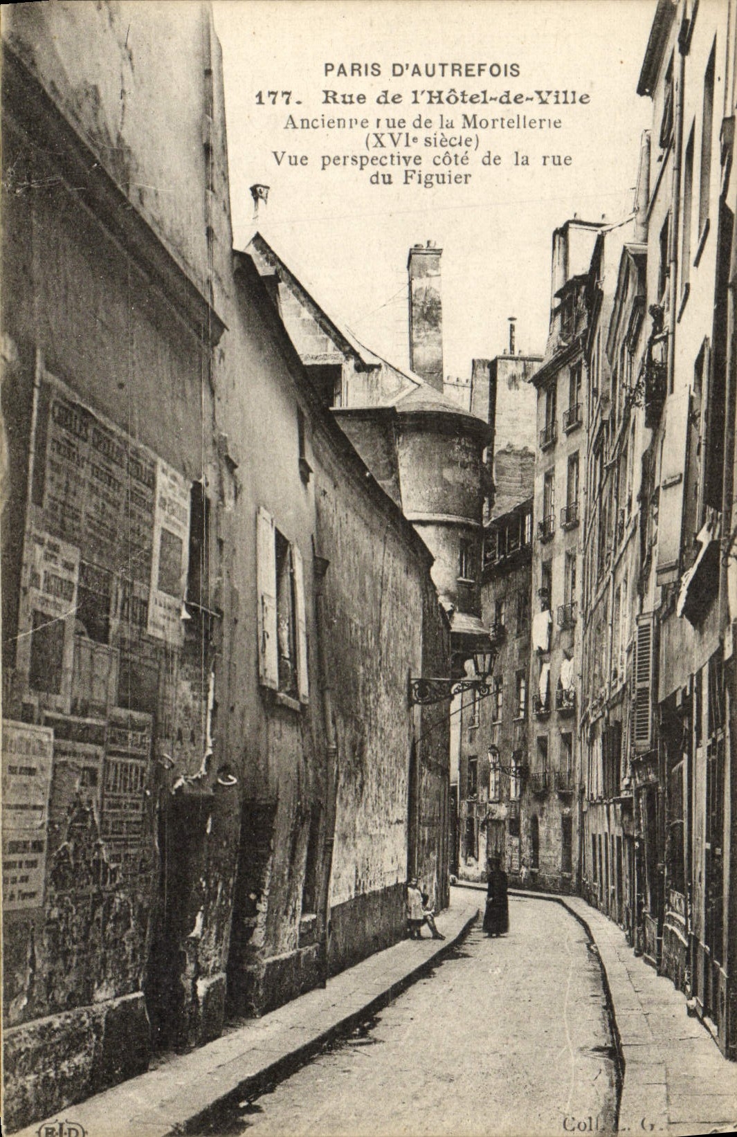 CPA Paris D'Autrefois Rue De l'Hotel De Ville Ancienne Rue De La Mortellerie Vue Perspective Cote De La Rue Du Figuier