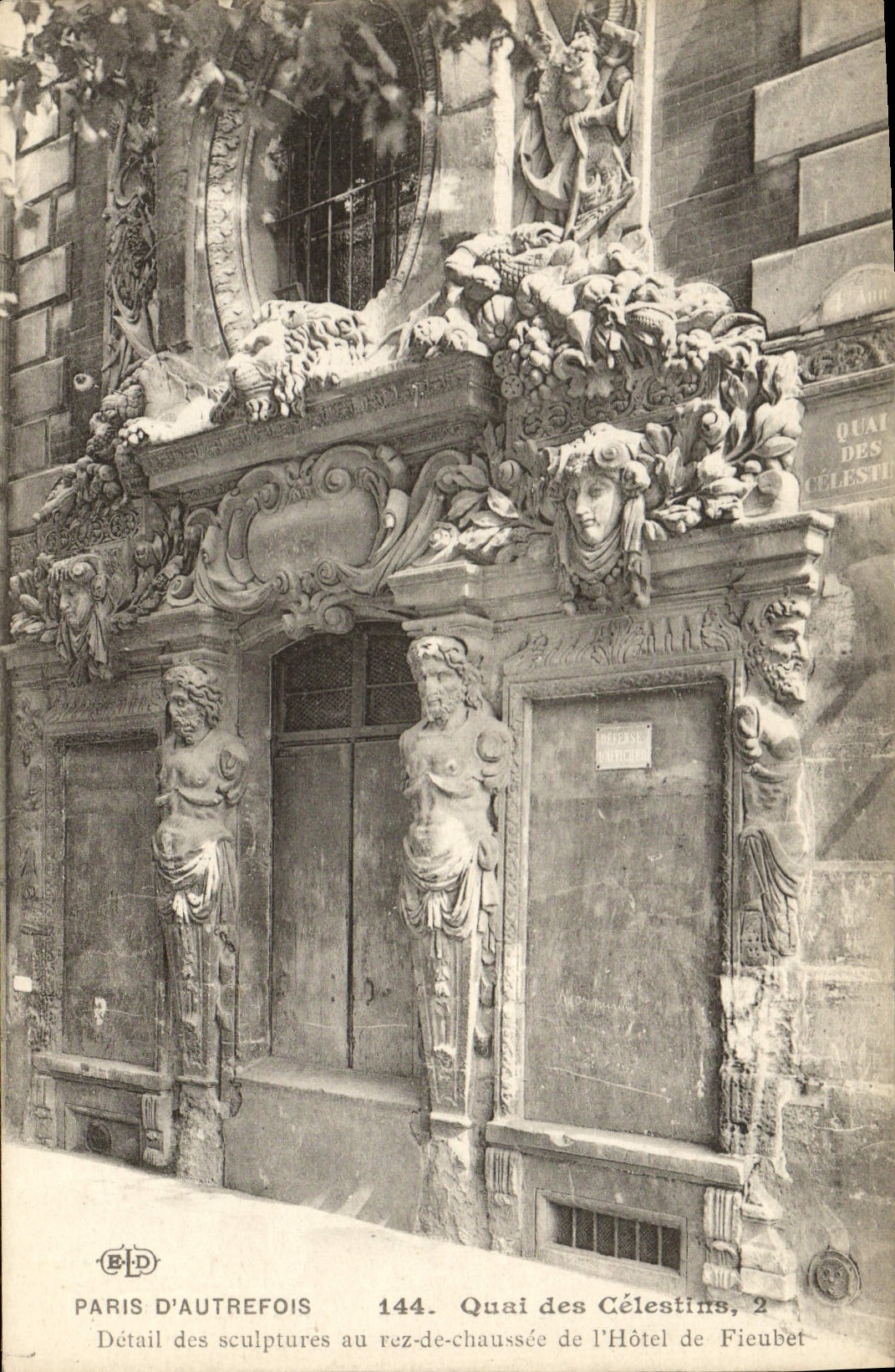 CPA Paris D'Autrefois Quai Des Celestins Detail Des Sculptures Au Rez De Chaussee De l'Hotel De Fieubet