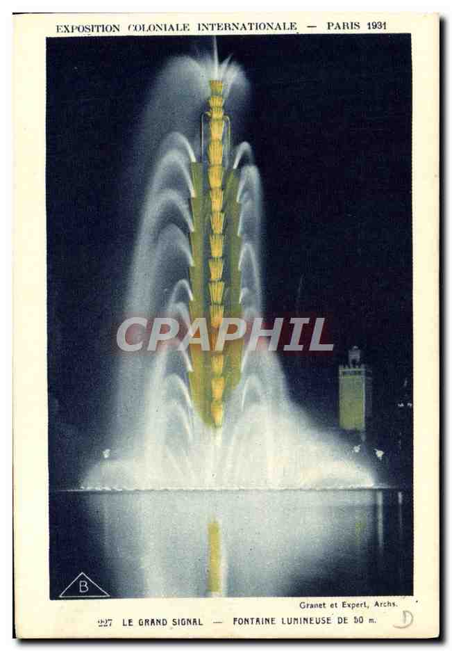 CPA Exposition Coloniale Internationale Paris Le Grand Signal Fontaine Lumineuse De