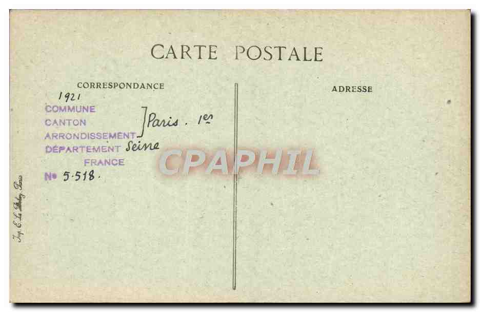CPA Paris d'Autrefois Rue De La Reynie Cette Rue Ogniart — Verso