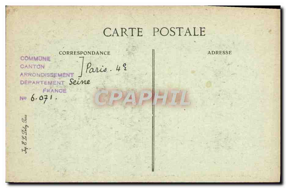 CPA Paris d'Autrefois Rue De Turenne Curieuse Boucherie De Style Empire unique En Son Genre — Rückseite
