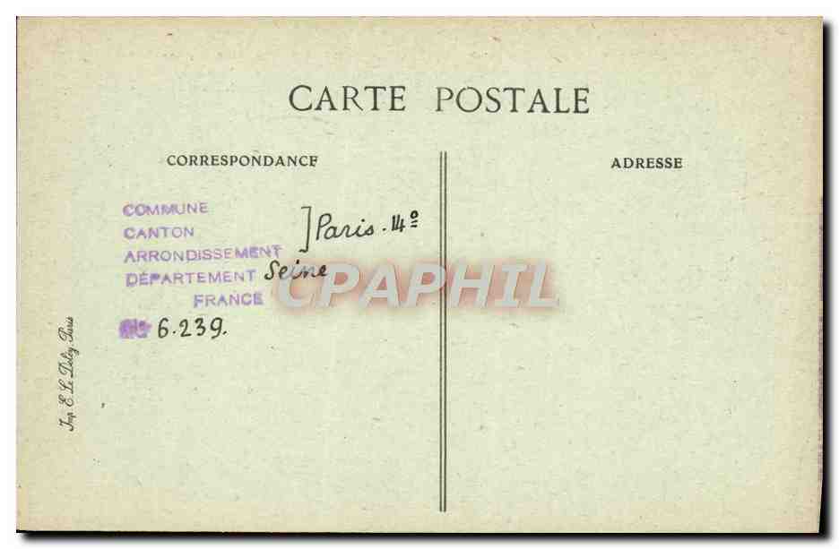 CPA Paris d'Autrefois Boulevard De Port Royal Restes Du Monastere Des Capucins Hopital Cochin  — Rückseite