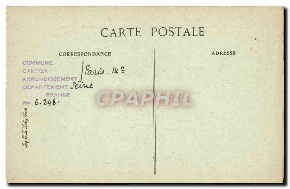 CPA Paris d'Autrefois Impasse Coeur De Vey Ferme de montrouge — Rückseite