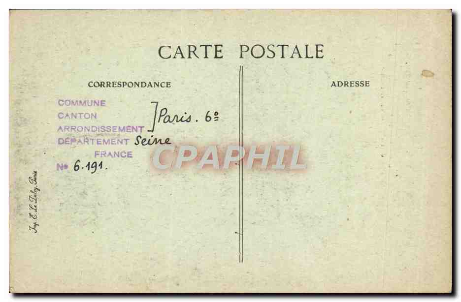 CPA Paris d'Autrefois Rue Hautefeuille Hotel des Abbes de Fecamp  — Rückseite