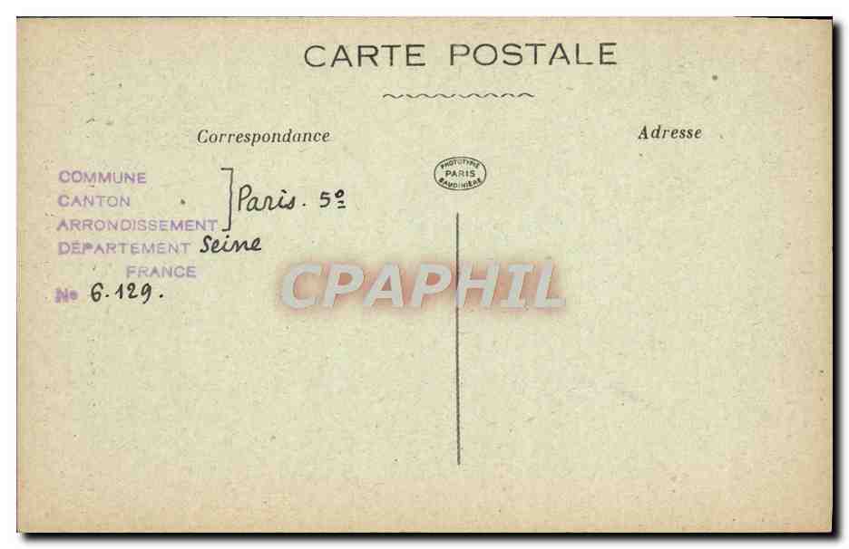 CPA Paris Rue Saint Victor Vieille batisse au flanc de l'eglise Saint Nicolas du Chardonnet  — Rückseite
