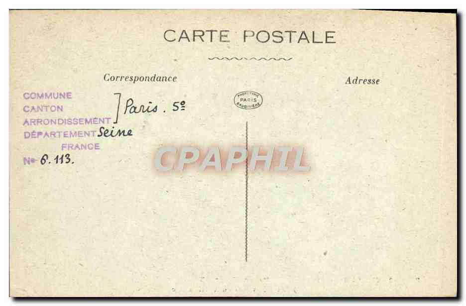 CPA Paris D'Autrefois Rue la Harpe Jolies archivoltes du 18eme — Verso