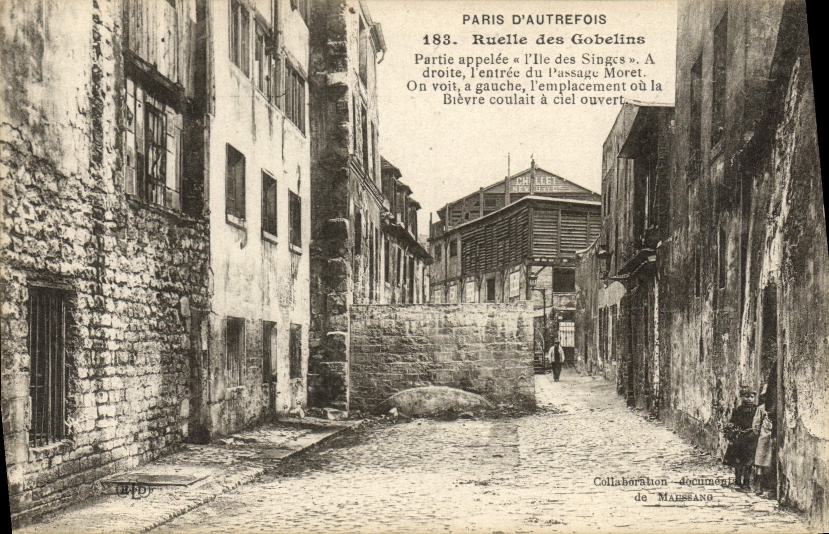 CPA Paris D'Autrefois Ruelle des Gobelins Ile des singes Passage Moret 