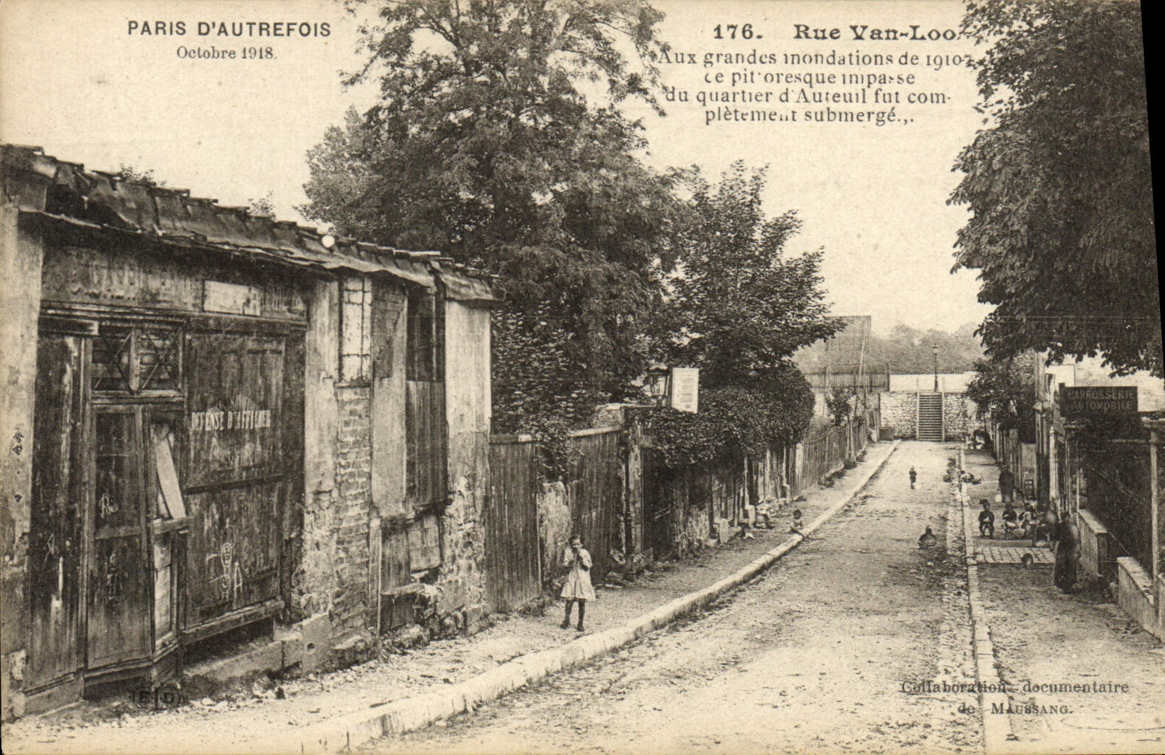 Rue Van-Loo — inondations de 1910 dans le quartier d'Auteuil — collaboration documentaire de Maubang - Anverso