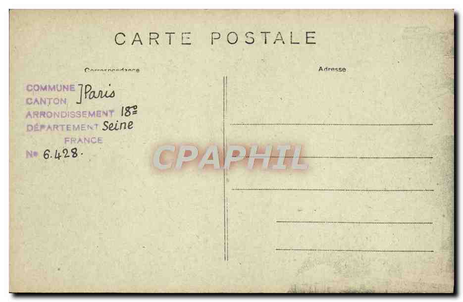 CPA Paris Vieux Montmartre Place de la Barriere Montmartre vers 1859 Chemin de ronde des martyrs et boulevard des Martyr — Rückseite