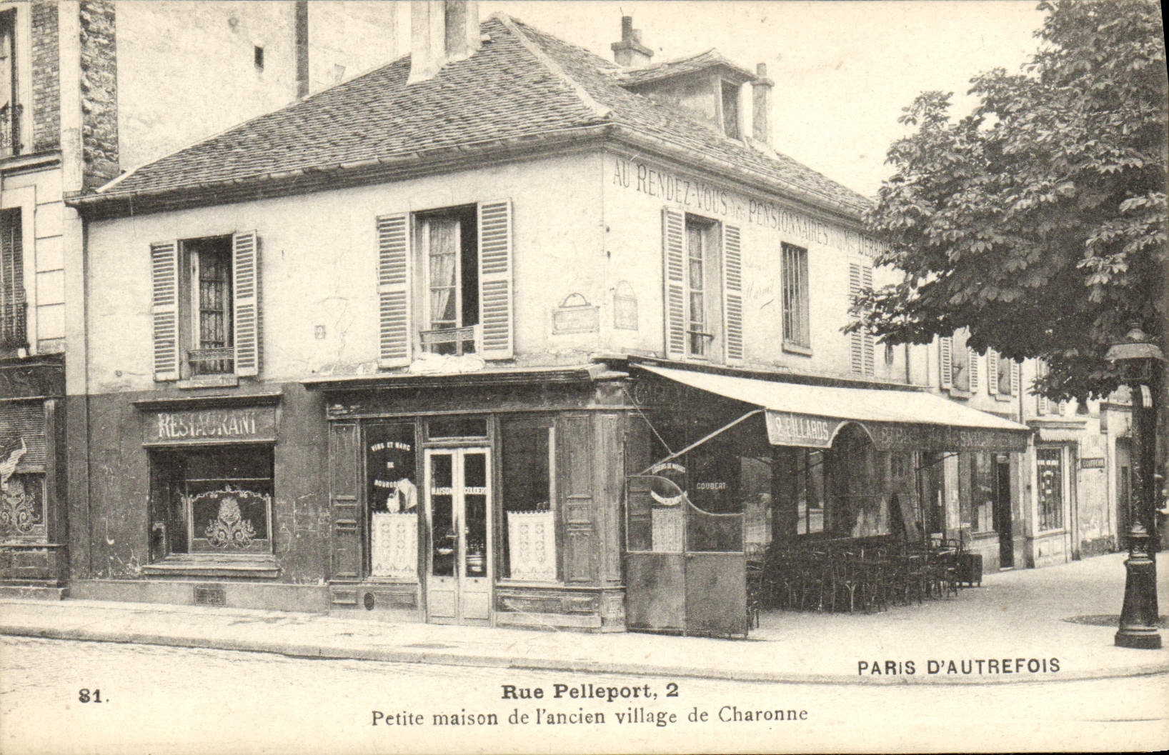 Rue Pelleport, 2 — Petite maison de l'ancien village de Charonne — Paris d'autrefois