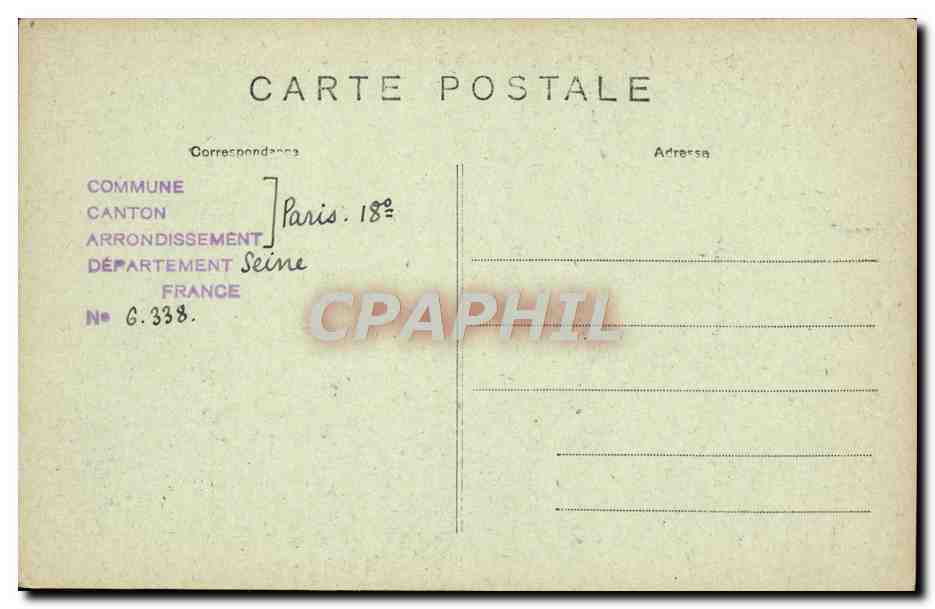 CPA Paris Theatre de Montmartre  — Verso