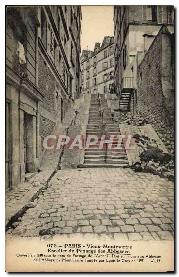 CPA Paris Vieux Montmartre Escalier du passage des Abbesses 