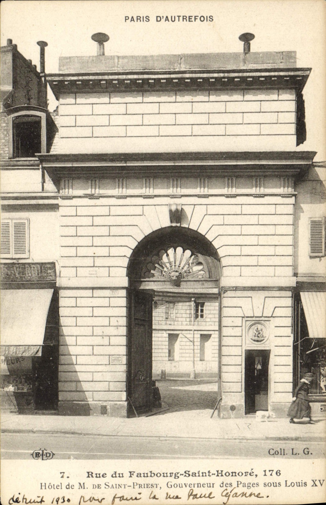 Hôtel de M. de Saint-Priest — Rue du Faubourg-Saint-Honoré, Paris — Éditeur B.D. n°7