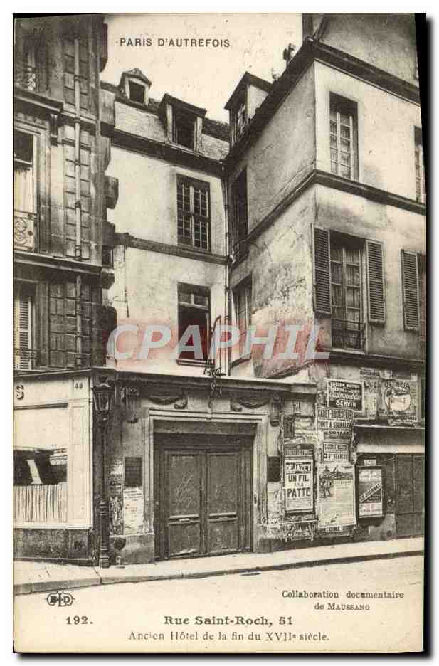 CPA Paris D'Autrefois Rue Saint Roch Ancien hotel de la fin du 18Eme