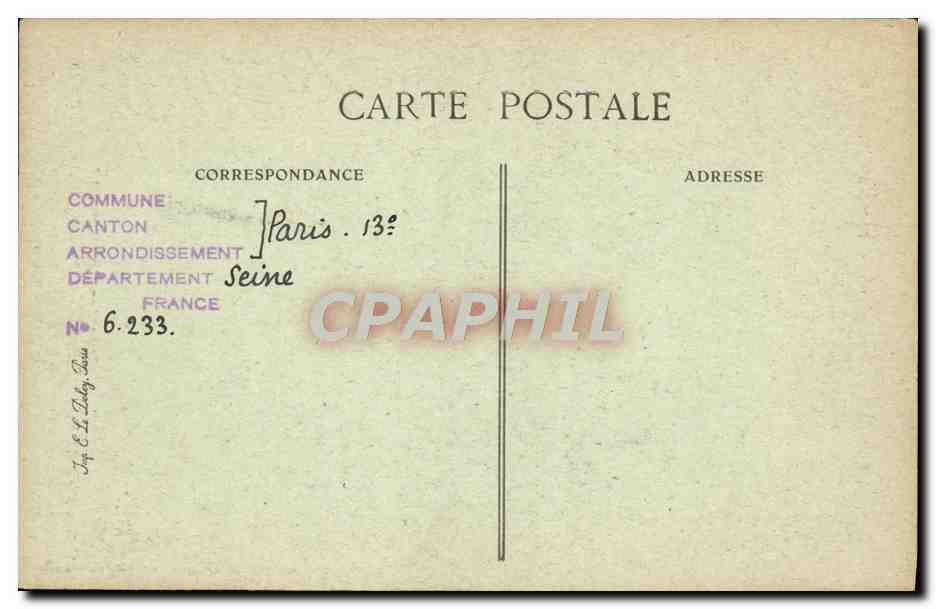 CPA Paris D'Autrefois Rue des Gobelins Maison dite de la reine Blanche  — Rückseite