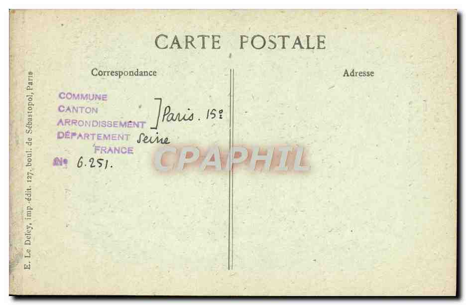 CPA Paris D'Autrefois Demeure Seigreuriale Sous Louis XVI au devant d'un parc de gradne allure — Rückseite