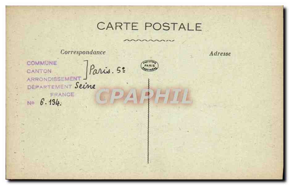 CPA Paris D'Autrefois Rue Mouffetard Chapelle du 17eme  — Rückseite