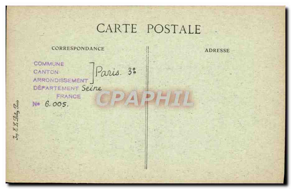 CPA Paris D'Autrefois Rue Beaubourg  — Rückseite