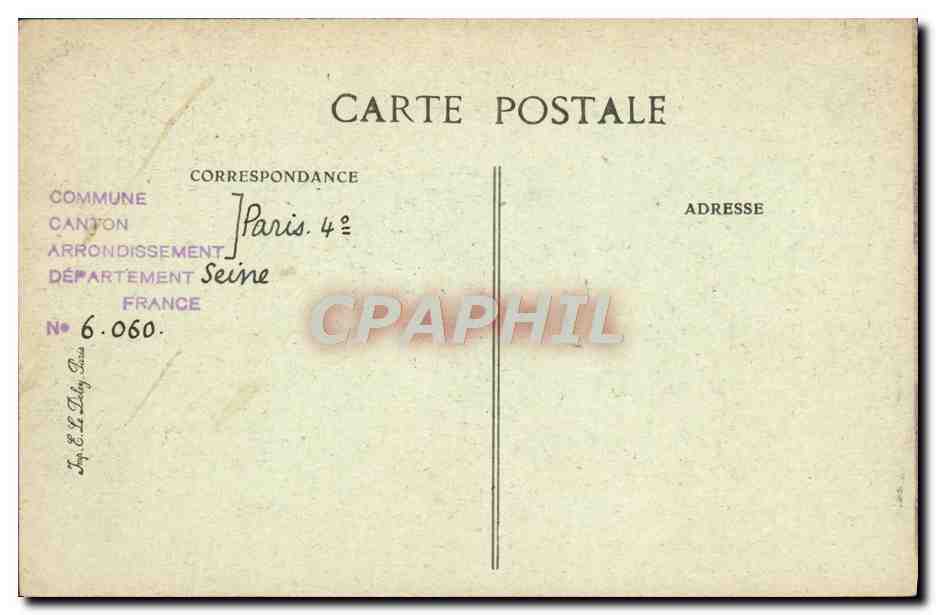 CPA Paris D'Autrefois Rue Saint Antoine Detail du pavillon de droite de l'hotel de Sully — Rückseite