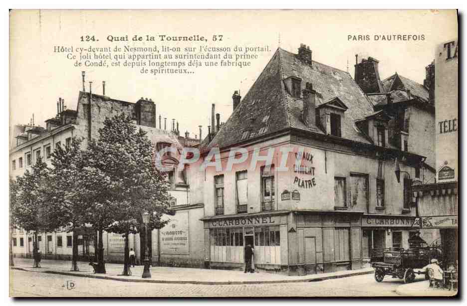 CPA Paris D'Autrefois Quai de la Tournelle hotel cu devant de Nesmond Carbonnel 