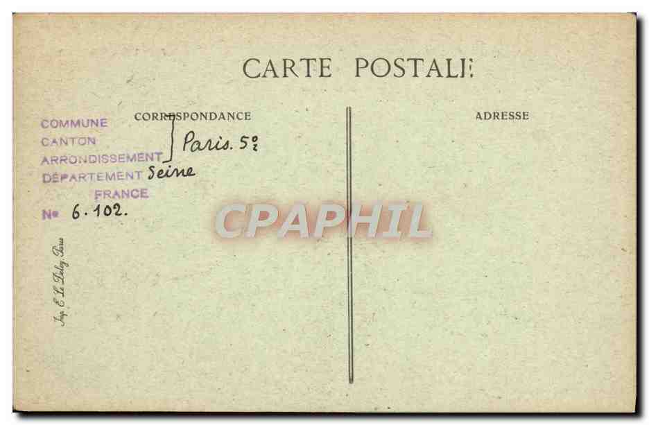 CPA Paris D'Autrefois Quai de la Tournelle hotel cu devant de Nesmond Carbonnel  — Rückseite