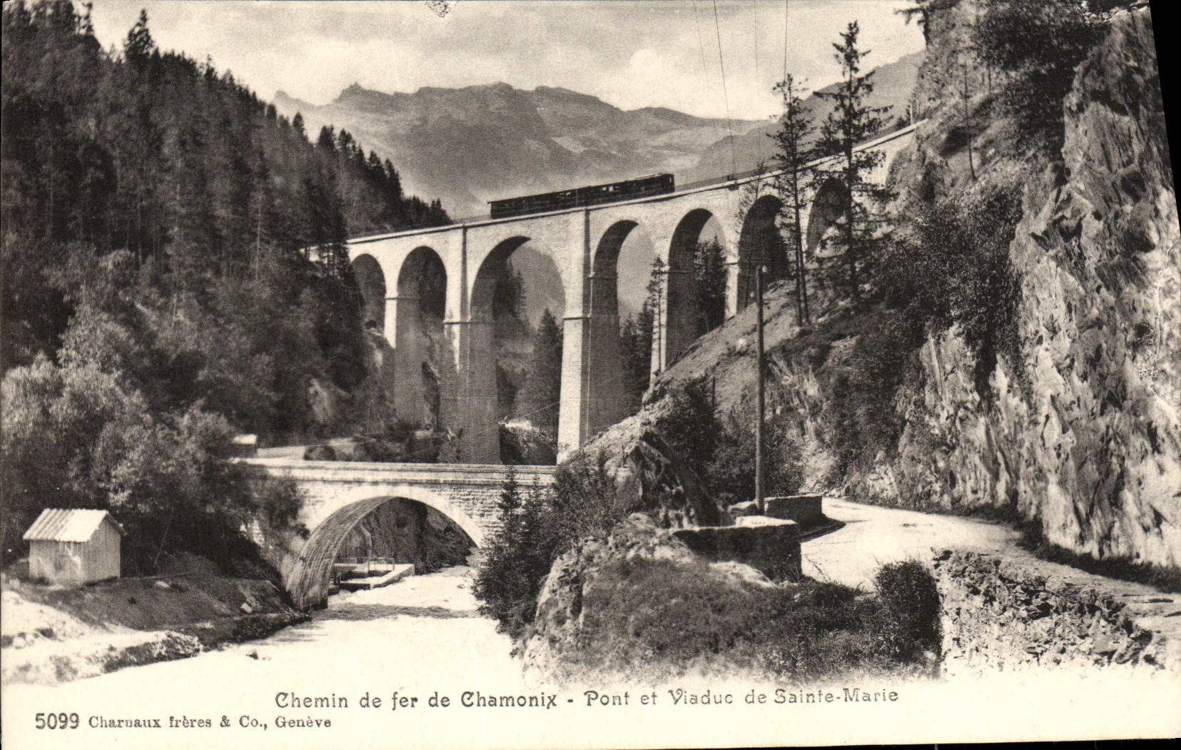 CPA Chamoix Chemin de fer Pont et viaduc de Sainte Marie 