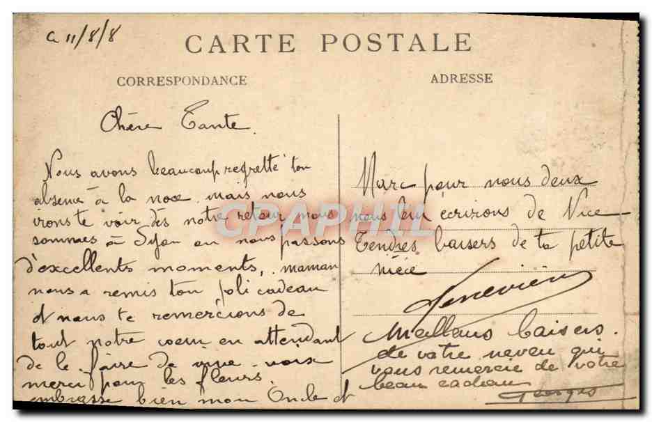 CPA Lyon Place Bellecour et Coteau de Fourviere — Rückseite
