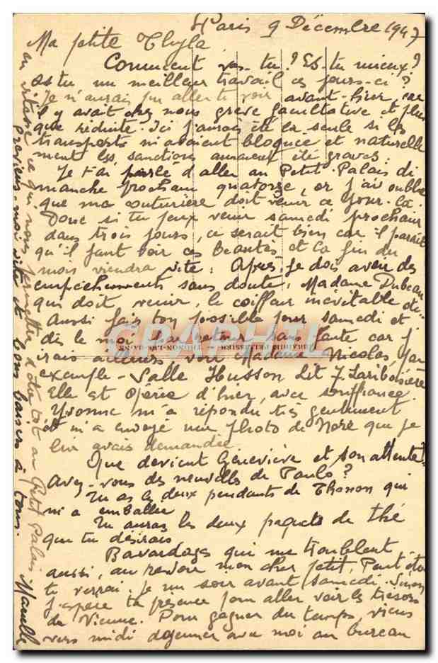 CPA Thonon Les Bains Cloitre de l'Hotel Dieu — Rückseite
