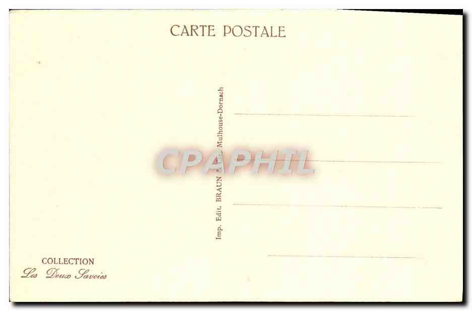 St-Jeoire-en-Faucigny — Tour de l'ancien château-fort — éditeur Braun, série 11890 — Verso
