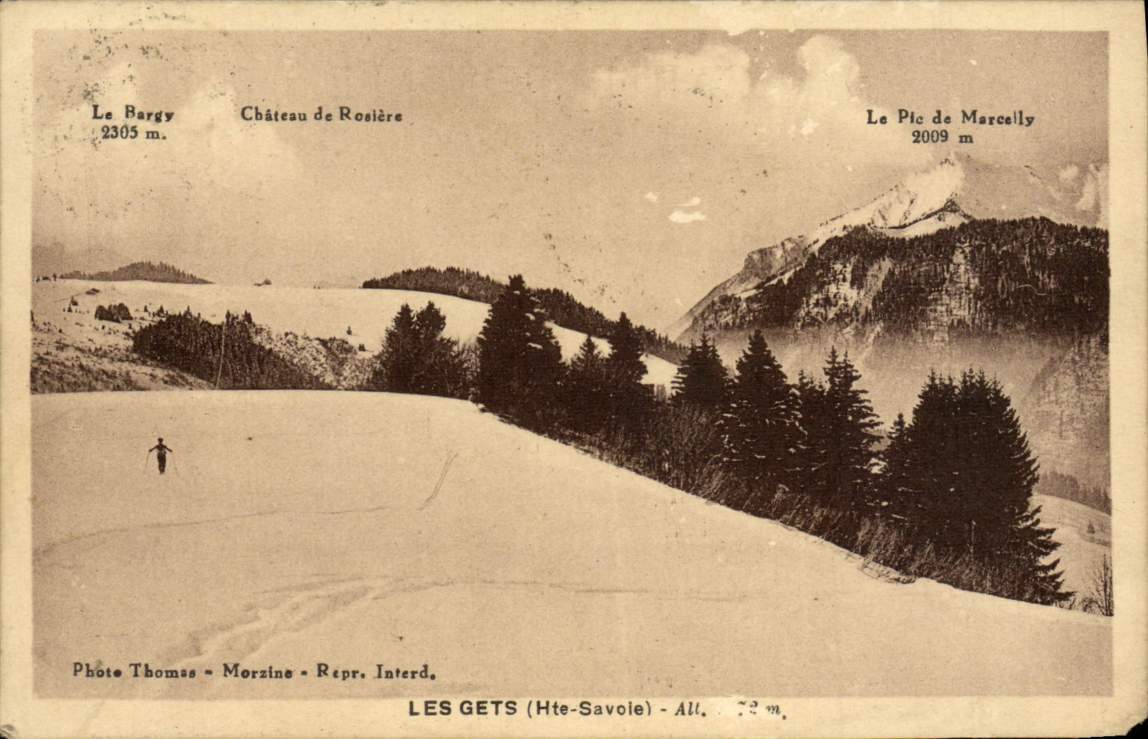 Les Gets (Haute-Savoie) — Ansicht der schneebedeckten Berge — Foto Thomas - Morzine - Reproduktion verboten