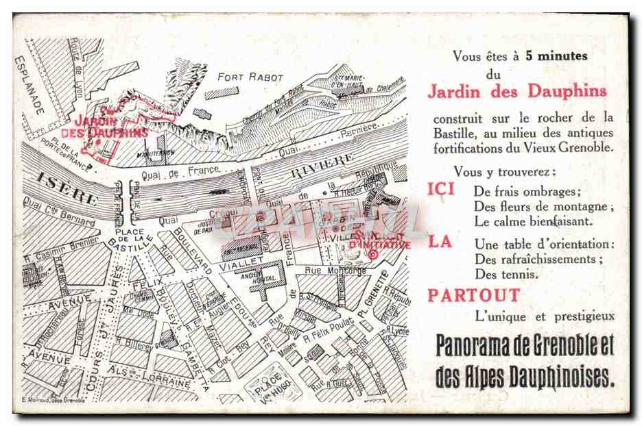 CPA Gernoble Jardin Des Dauphins Terrasse Dolle et les Alpes — Rückseite