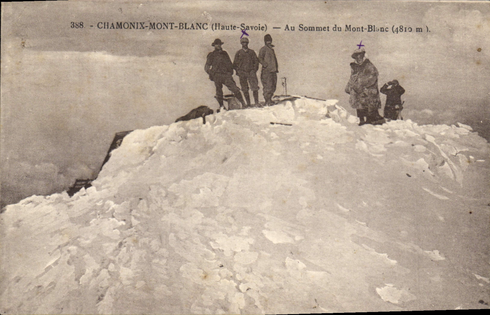 Chamonix-Mont-Blanc (Haute-Savoie) — Auf dem Gipfel des Mont-Blanc (4819 m) — L. Fauraz, ed. n°388