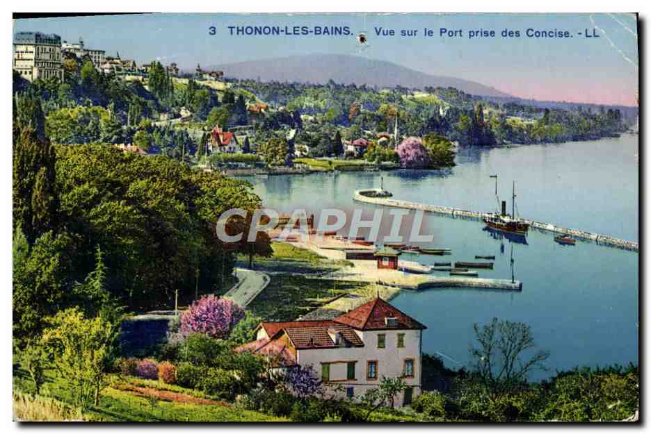 CPA Thonon Les Bains Vue Sur le Port Prise Des Concise