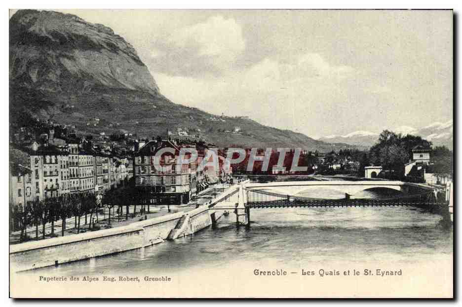 Grenoble — Les Quais et le St. Eynard — Papeterie des Alpes Eng. Robert, Grenoble