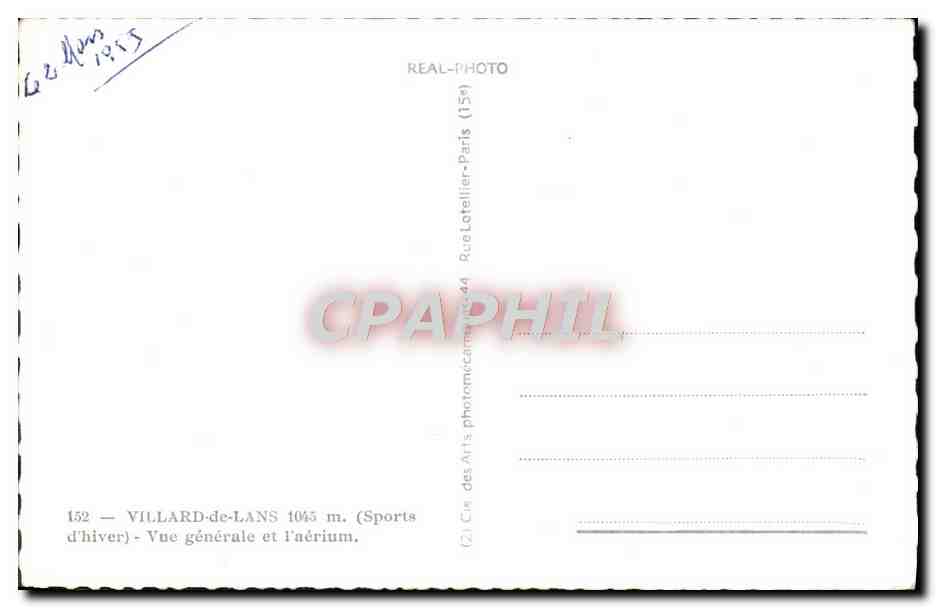 CPM Villard de Lans Vue generale de l'aerium — Rückseite