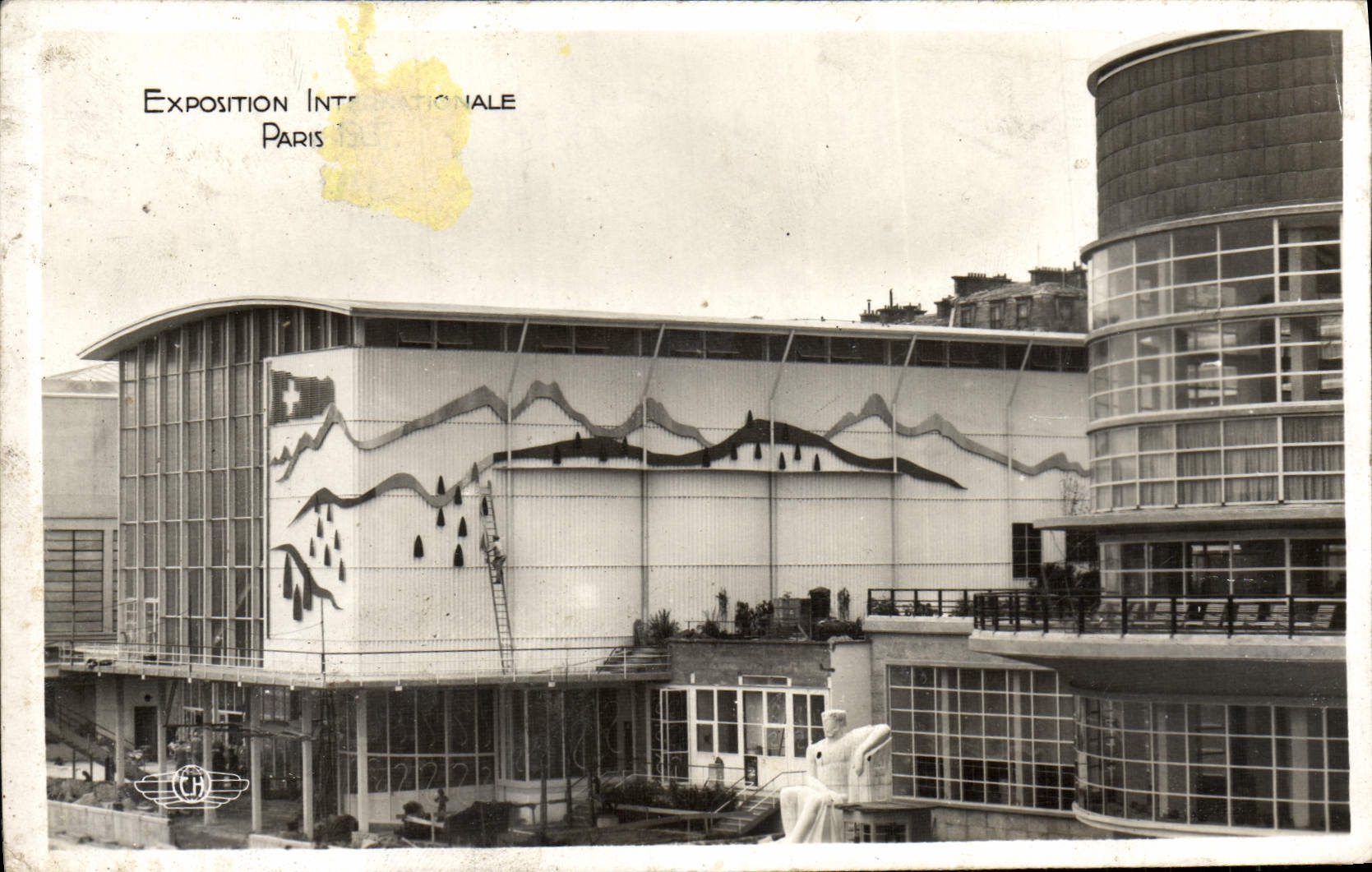 CPA Exposition Internationale Paris 1937 Pavillons de Belgique et de Suisse