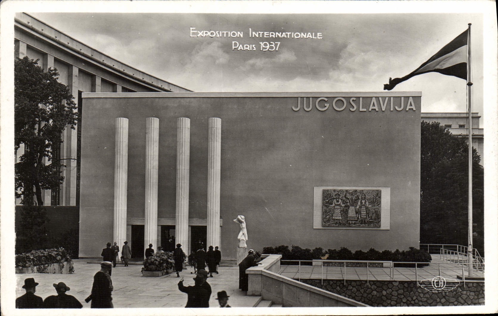 CPA Paris Exposition internationale 1937 Pavillon de la Yougoslavie