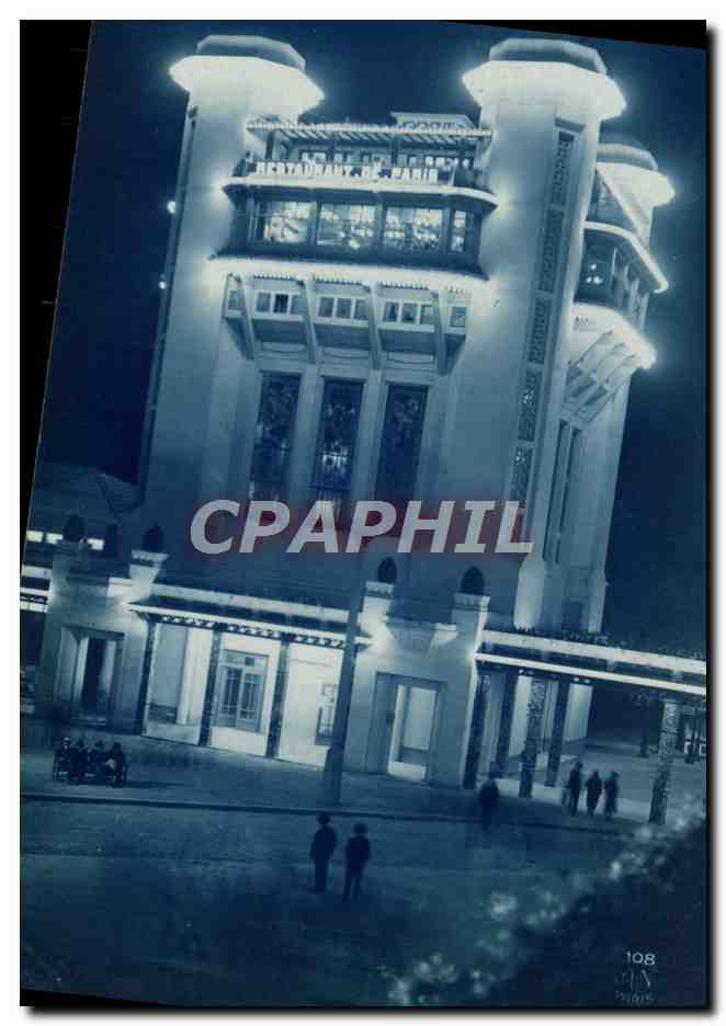 CPA Paris Exposition des Arts Decoratifs Vue de nuit 