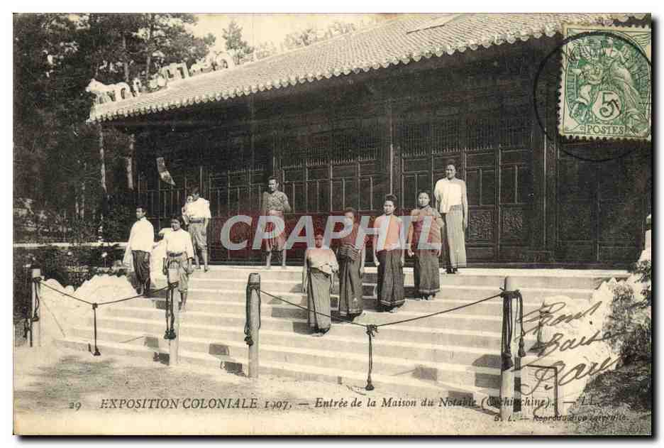 CPA Paris Exposition Coloniale 1907 Entree de la Maison du notable Cochinchine
