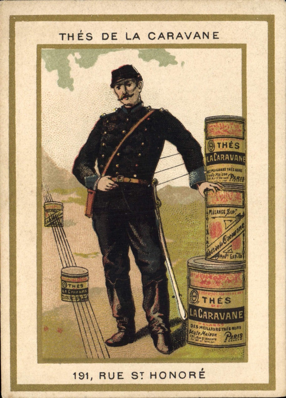 Chromo Thes De La Caravane Edmond Lefevre Rue St Honore Paris Soldat Militaria