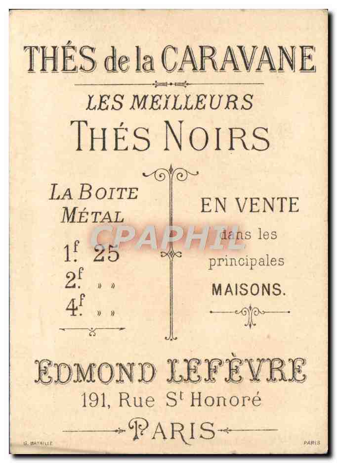 Chromo Thes De La Caravane Edmond Lefevre Rue St Honore Paris Soldat Militaria — Rückseite